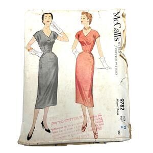 McCalls Vintage 1950's Pattern #9782 Women's Dress Size 12